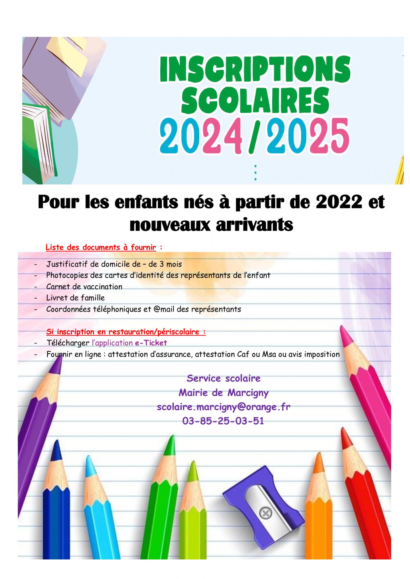 dossier d'inscription scolaire